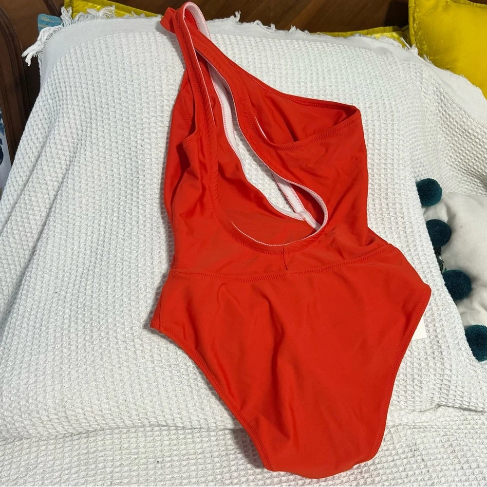 Solid & Striped Sloane Stephens Issi One Piece Bikini‎ Swimsuit Candy Red Orange